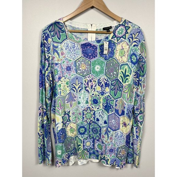 Talbots Sweaters - Talbots Sweater Womens XL Blue Purple Pullover Long Sleeve Lightweight Crew Neck